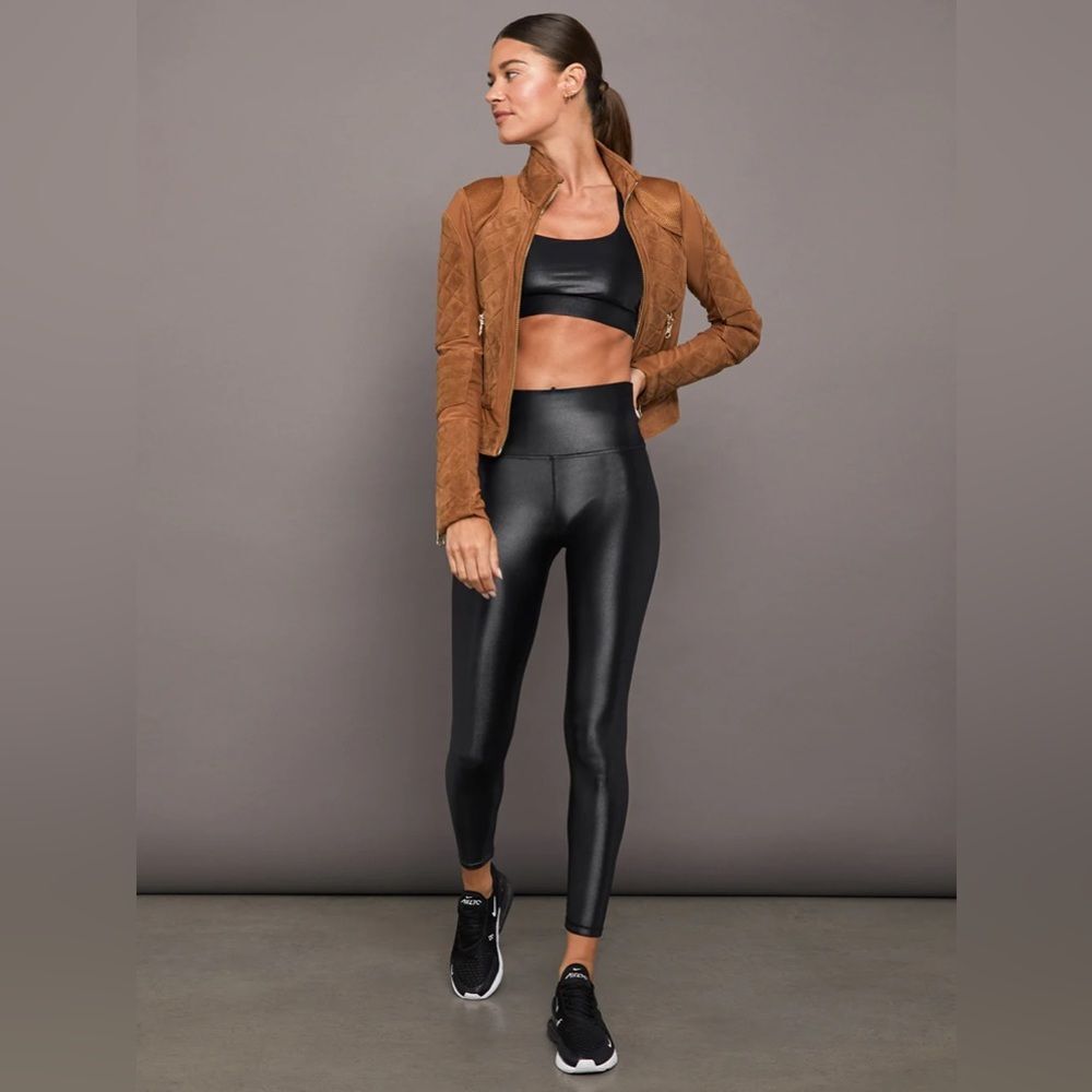Carbon38 Takara Shine Black High Rise Full Length Liquid Leggings Small